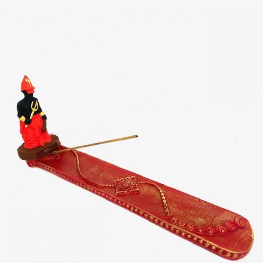 Imagem Incensário Régua Exu Orixá Em Resina 24 Cm