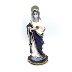 Imagem Sagrado Coração Maria Escultura Resina 07 cm