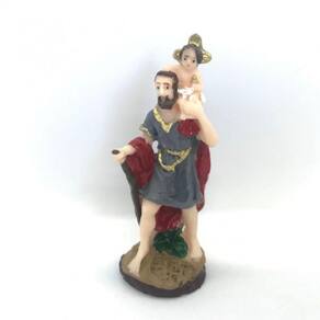 Imagem São Cristóvão Escultura Resina Estátua 28 cm