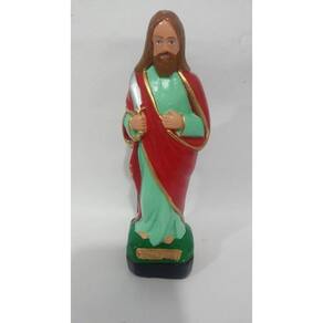 Imagem Sao Bartolomeu Escultura Gesso Estatua 20 Cm