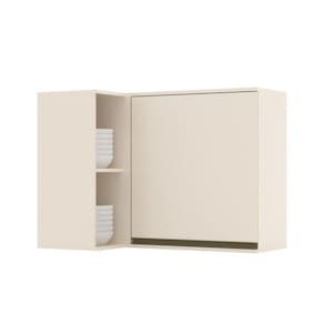 Armário Aéreo Canto Reto 1 Porta 94cm Connect Off White