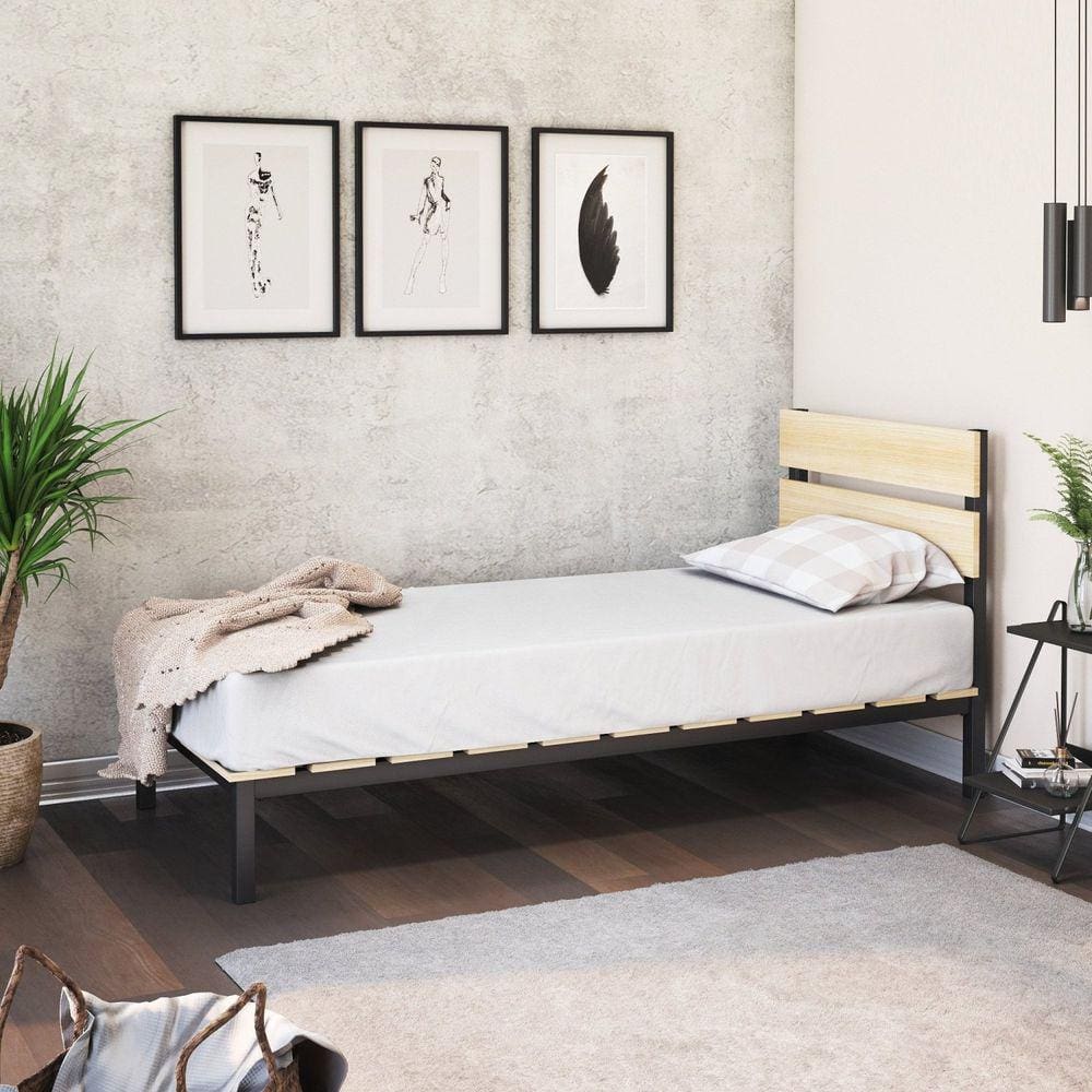 Cama Solteiro Ayla Yescasa Preto Fosco