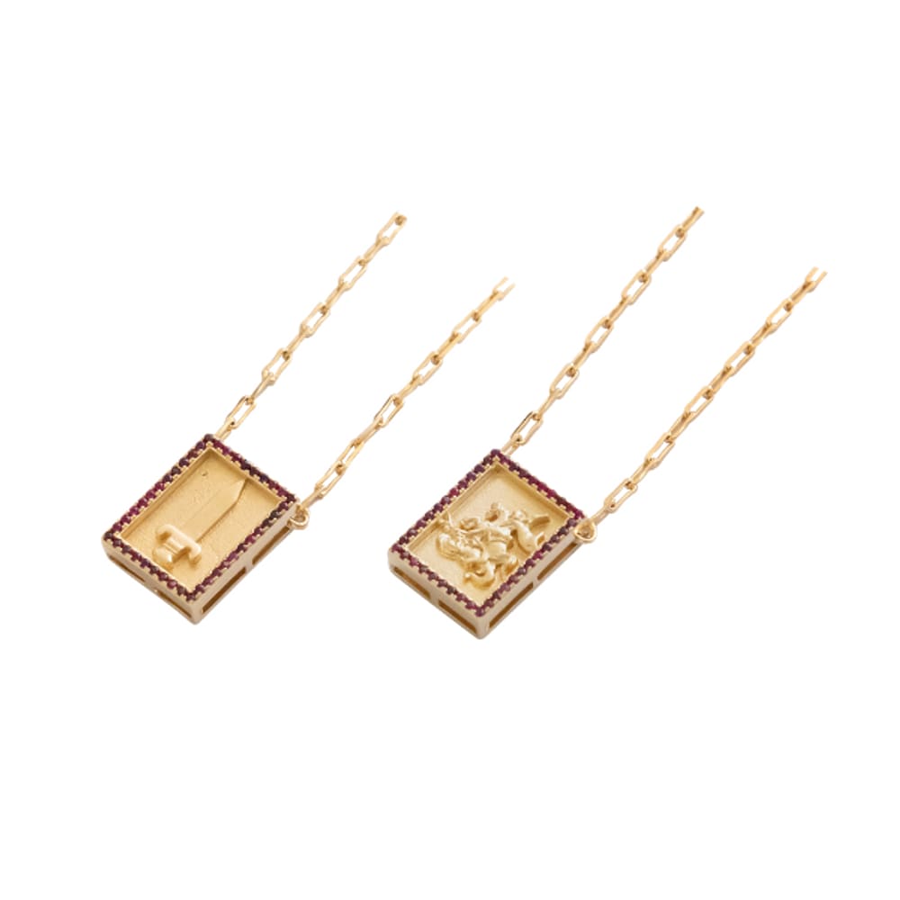 Escapulário Caixa Zircônia São Jorge Banhado Ouro 18K V
