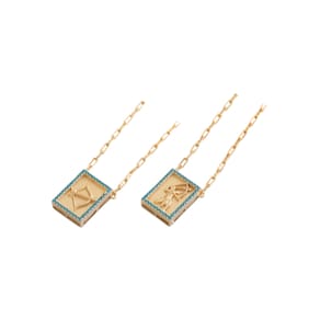 Escapulário Caixa Zircônia Orixá Oxóssi Banhado A Ouro 18K