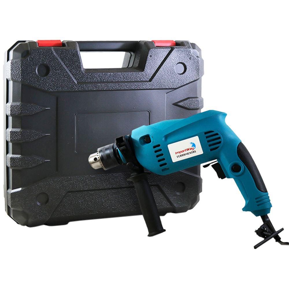 Furadeira de Impacto 1/2 Profissional 750W com Maleta + 27 Acessórios 13mm Importway IWFI