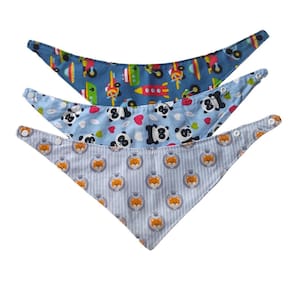 3 Babadores Bandana Recém Nascido Anatômico Dupla Camada De Tecido Com Regulagem
