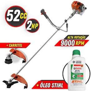 Podador de Grama Á Gasolina Tekna RL520ACN-TK 52cc 2HP de Potência 9000rpm Alta Performance e Alta Rotação + ÓLEO STIHL Lubrificante 2 Tempos de 500ml