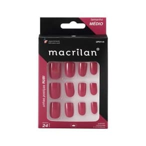 Macrilan Unhas Postiças Tamanho Médio Rubi Up311A (24 Unidades)