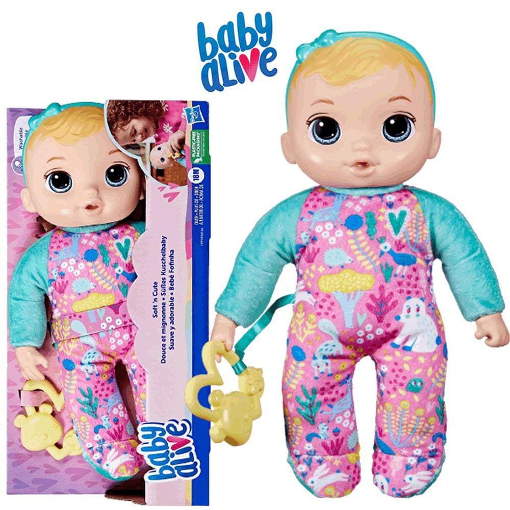 Boneca Baby Alive Loira Fofinha Corpinho de Pano Lavável