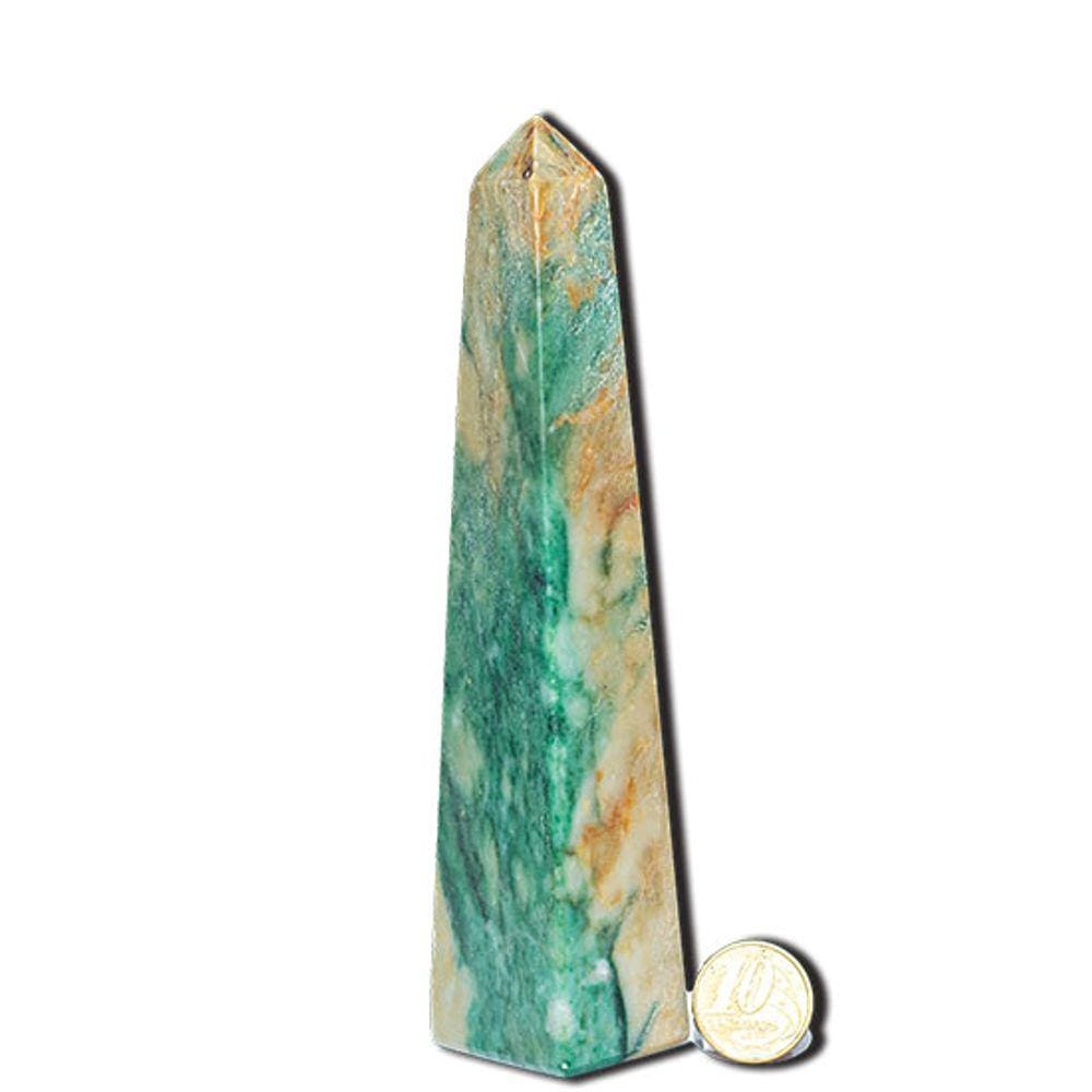 Obelisco Jadeita Verde Natural Lapidação Manual 15 a 18 cm