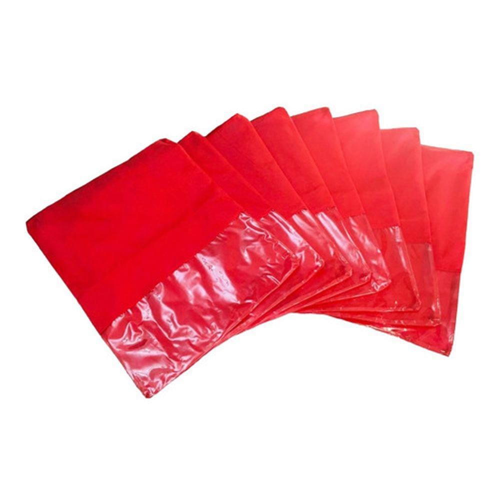 Sacos Para Sapatos Tnt C/ Zíper Kit Com 15 33cmx40cm Visor G - M - Vermelho