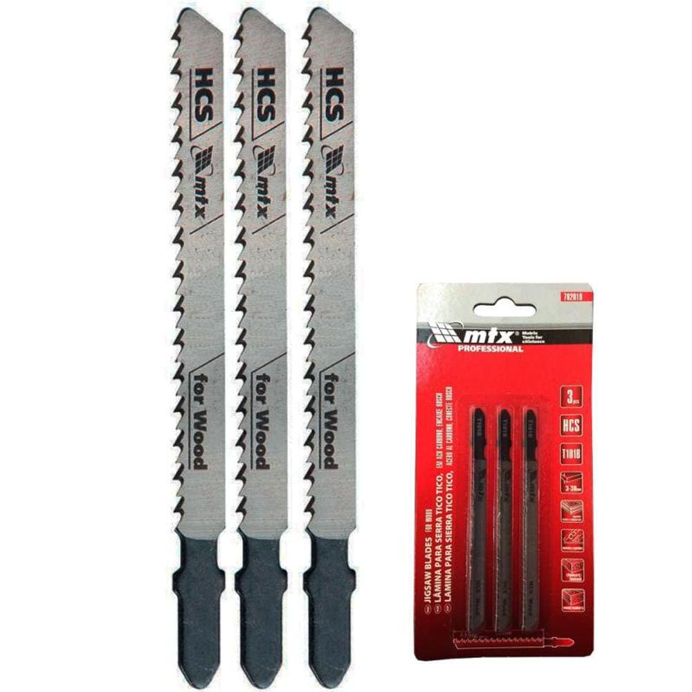 Lâminas para Serra Tico Tico 75 x 2,5 MM em Aço Kit com 3 Peças para Medeira 782019 MTX