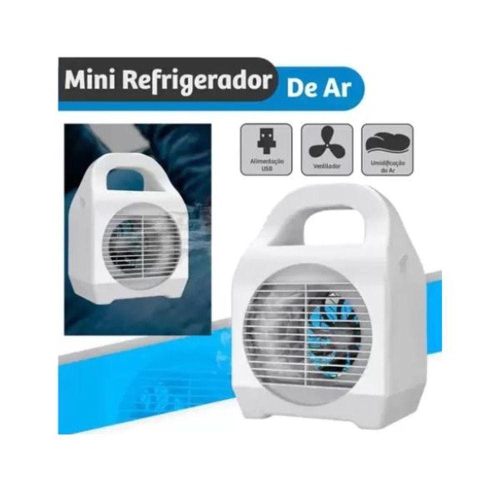 Refrigerador De Ar Mini Umidificador Climatizador De Mesa Portátil