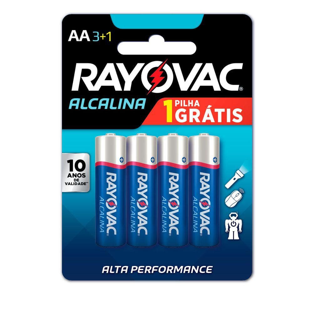 Pilha Alcalina AA com 4 208013
