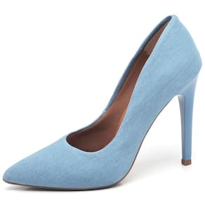 Scarpin Ellas Online Salto Alto Jeans Delave
