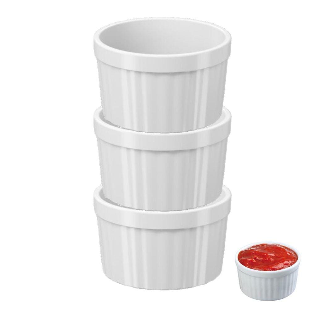 Kit3 Molheira Ramekin Potinhos Pote Molho Petisco Coza 150Ml
