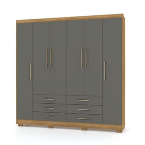 Guarda Roupa Casal 6 Portas 6 Gavetas 223cm Quebec V02 Nature/Alasca - Mpozenato
