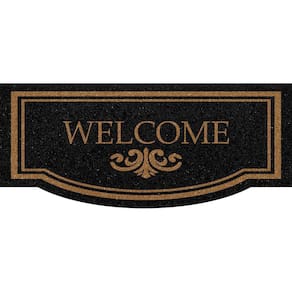 Capacho Entrada Vinil 30cm x 70cm Welcome Preto Kapazi