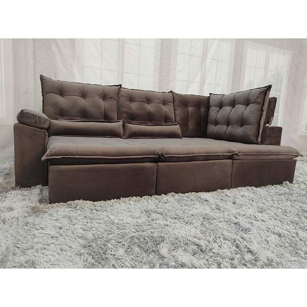 Sofa de canto retratil e reclinavel pequeno Casas Bahia