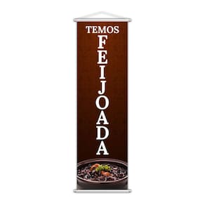 Banner Temos Feijoada Restaurante Comida Lona 100x30cm
