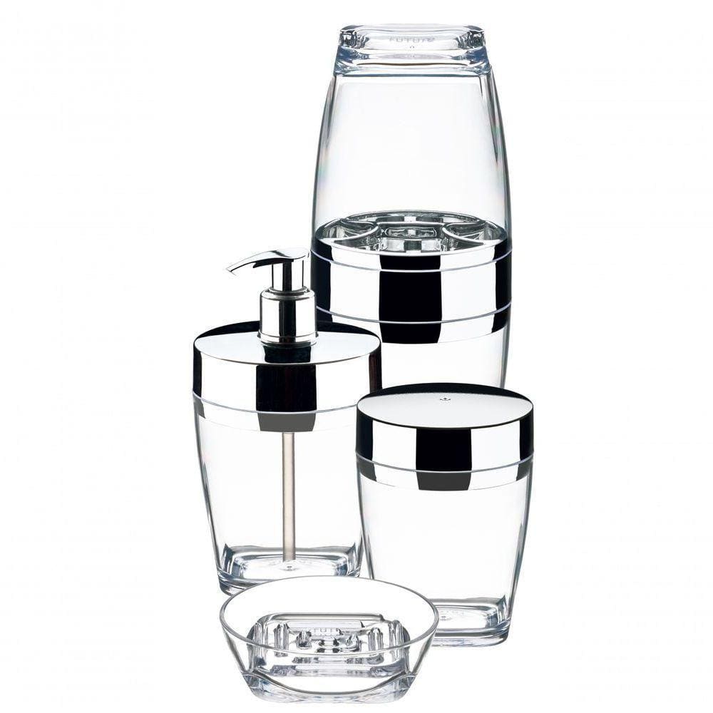 Conjunto Banheiro Kit Lavabo 4 Peças Incolor Future 2705nt