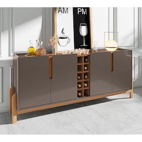 Buffet 04 Portas Lizz 190 cm Cinza Pérola Cedro Casa D