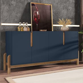 Buffet 04 Portas Lizz 170 cm Azul Cobalto Cedro Casa D