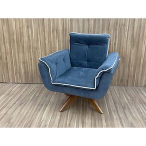 Poltrona Decorativa Giratória 1 Lugar Cinza/Bege 1045/1041 Ana