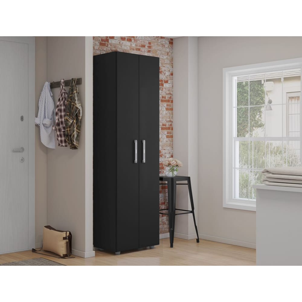 Armário Multiuso Betariz com 2 Portas 4 Prateleiras Cor Preto - AJL
