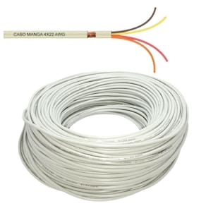 Cabo Manga 15 Metros 4 Vias 22 Awg 4X22Awg Para Automação Comercial E Iluminação De Piscinas Led Rgb