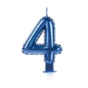 Vela Balão Azul Número 4 Silver