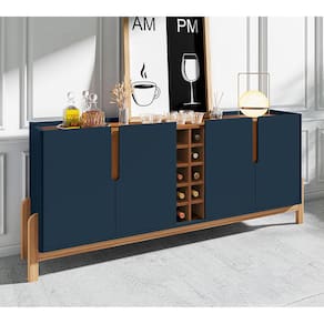 Buffet 04 Portas Lizz 190 cm Azul Cobalto Cedro Casa D