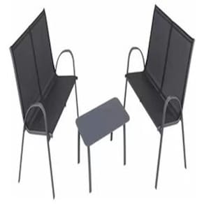 Conjunto 3 Peças Mesa E 2 Bancos 91x69x70cm Aço - Santorini