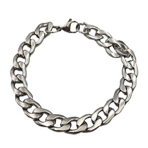 Pulseira Masculina Bracelete Grossa Largura 10mm De Aço Inox Resistente