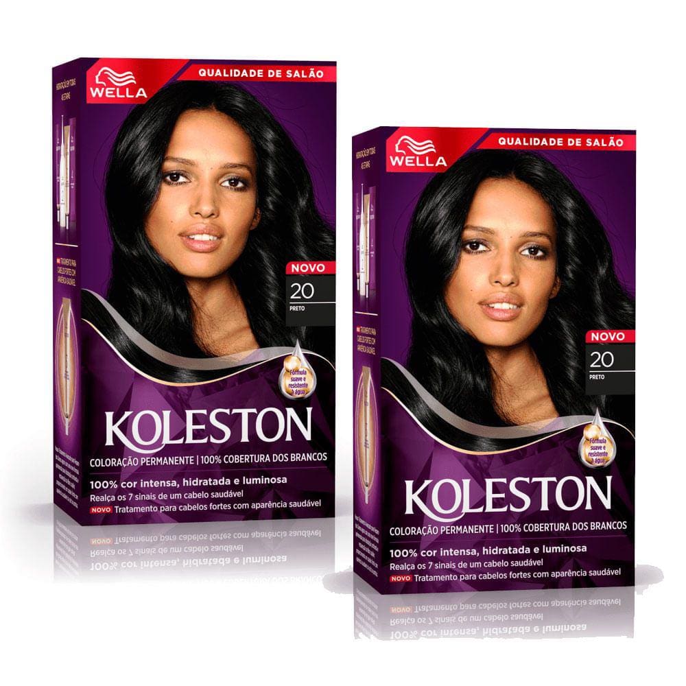Kit com 2 unidades Tintura Koleston Preto 20