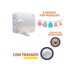 Varal Modular Retratil Automático Maxeb Stend c/1 Módulos 6m