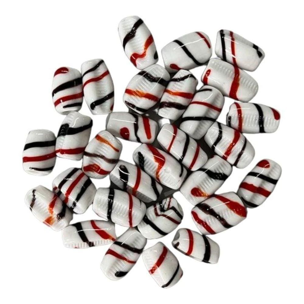 Kit 10 Firmas Búzios 22 Mm Branco Verm Preto Murano Guias