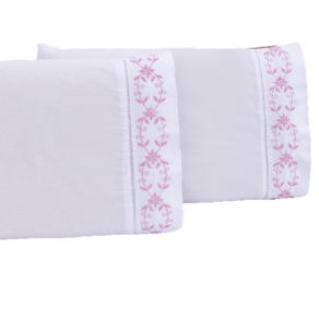 Jogo lençol king casal bordado 3 peças branco uva veneza