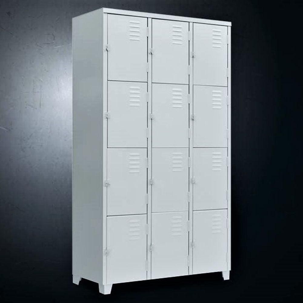 Armário Roupeiro De Aço Vestiário 12 Portas Locker
