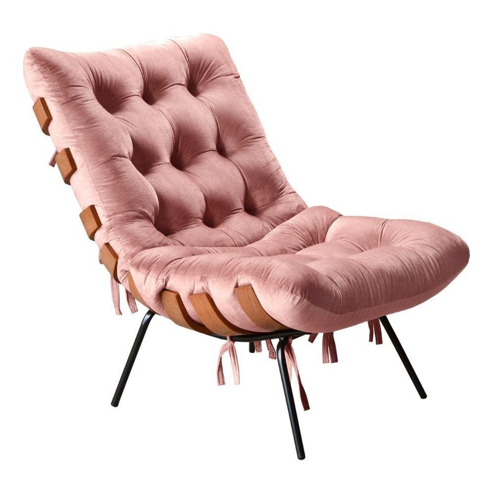 Poltrona Decorativa Costela de Adão Botonê Sala Varanda Recepção