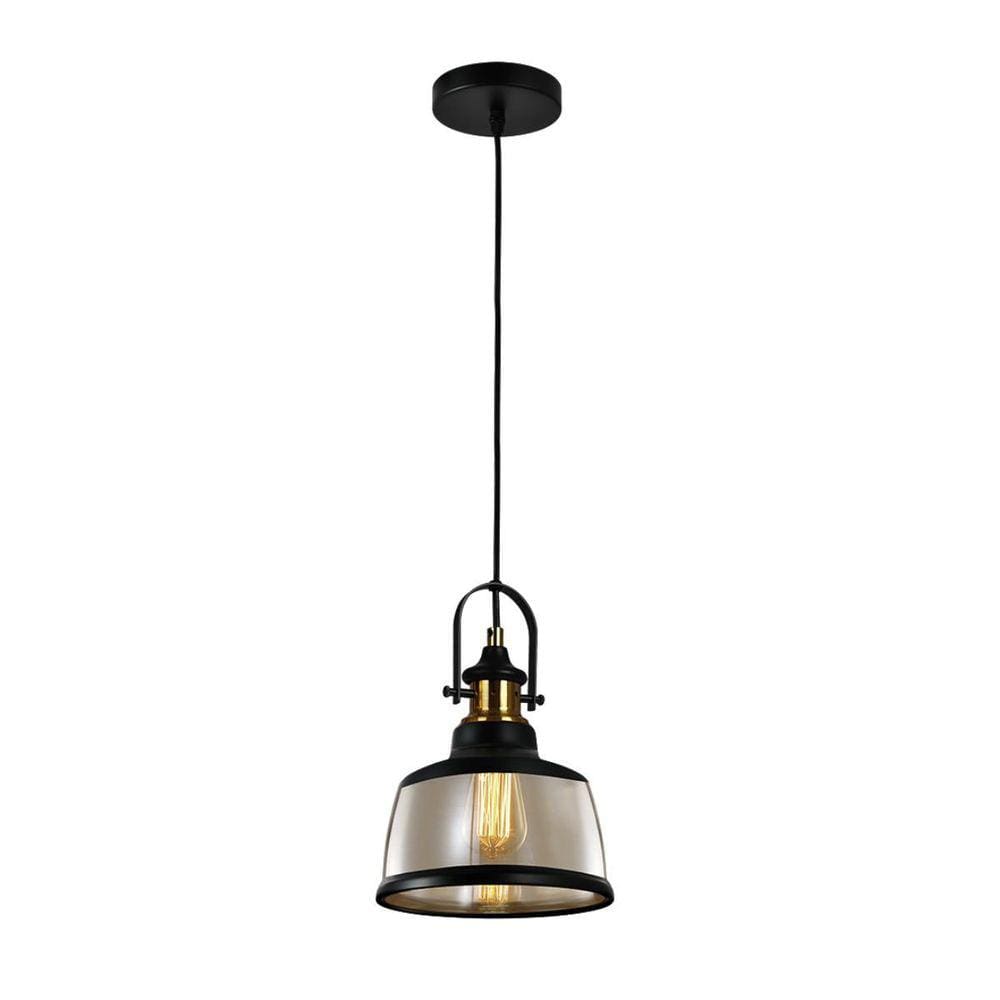 Pendente Estriel Vintage Soho Ambar Preto E27 Blumenau