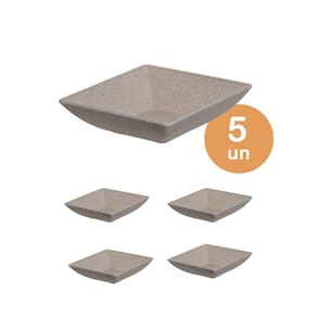 5Un Prato Mini Petisqueira Quadrado Aperitivos Cinza