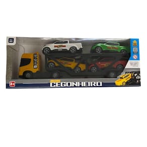 Mini Cegonheiro com 4 Carros - Amarelo - 485 BSTOYS