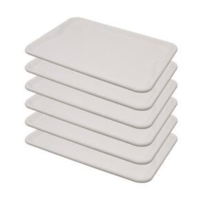6 Bandejas Refeição Self-Service Branca 48X32,5 Dellaplast