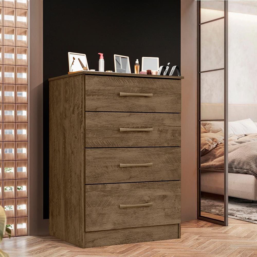 Cômoda Para Quarto Castanho Wood Mary Shop Jm - Marrom