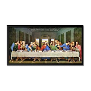 Quadro Santa Ceia Qualidade 70X35Cm Com Vidro E Moldura