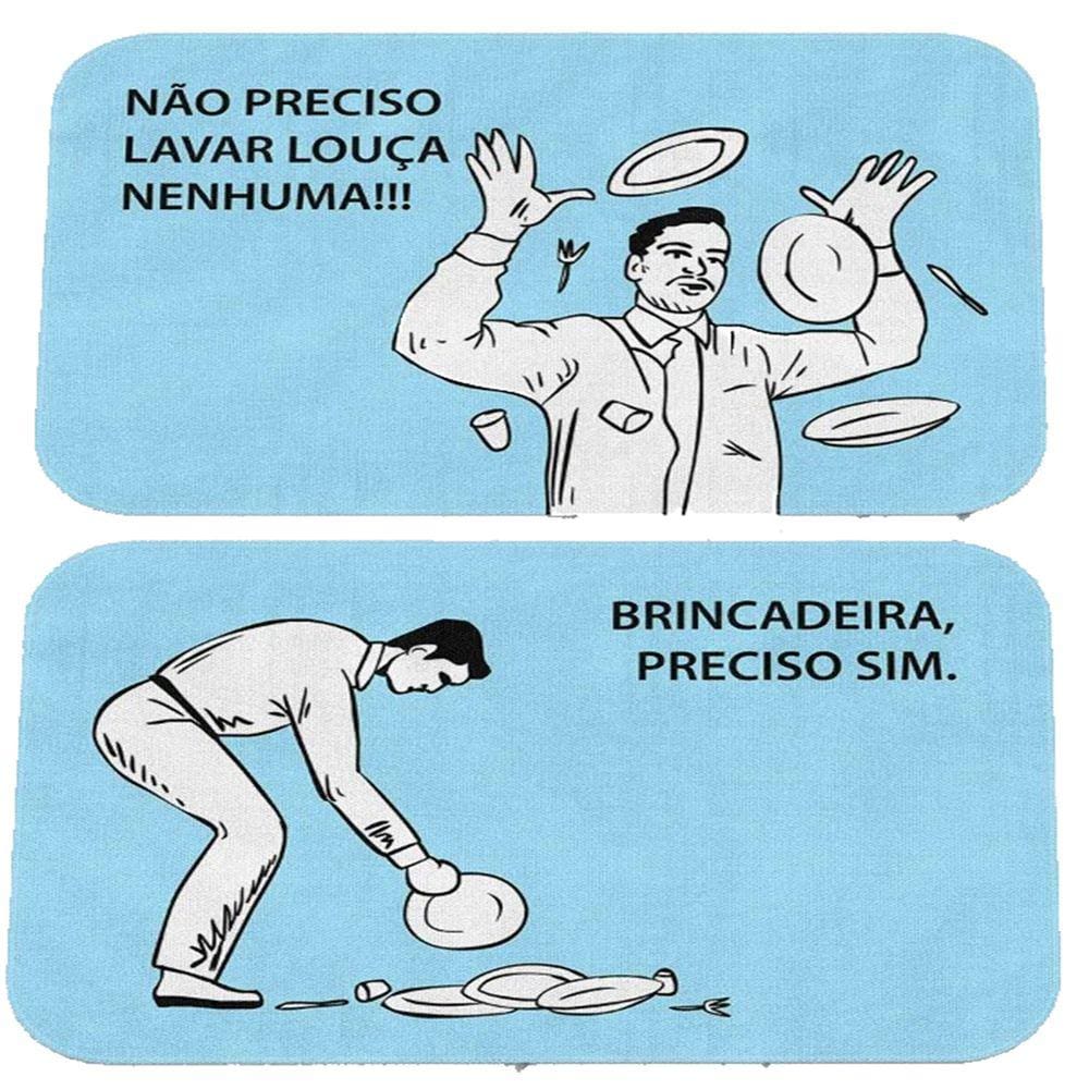 Kit Tapetes de Cozinha Nao preciso lavar louca