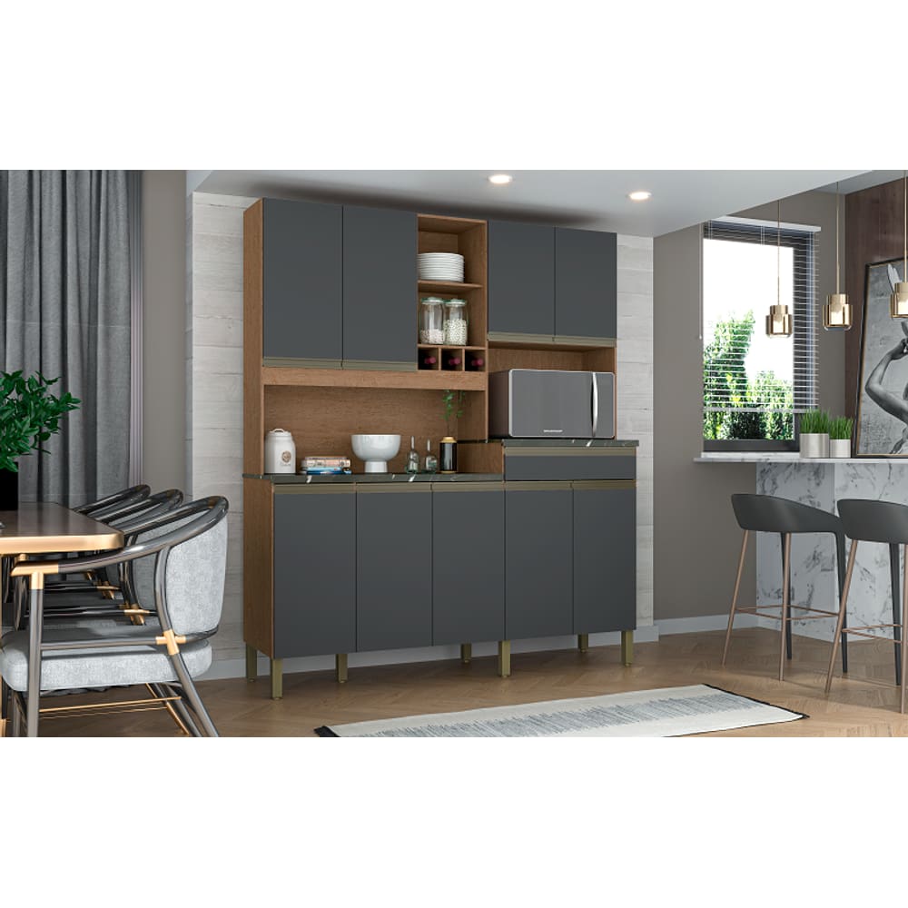  Cozinha Compacta Merlot Perfil 9 Portas 1