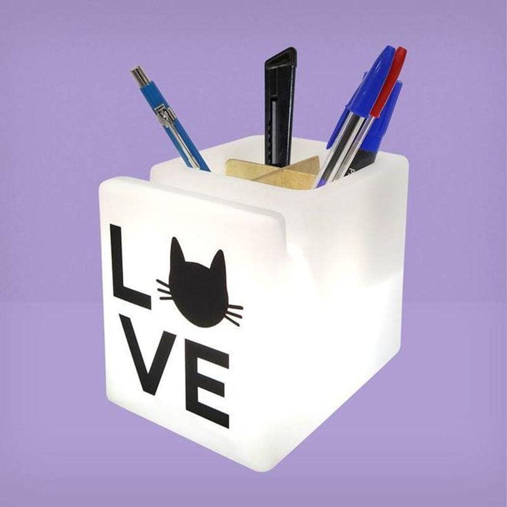 Organizador de Mesa Iluminado Love Cat