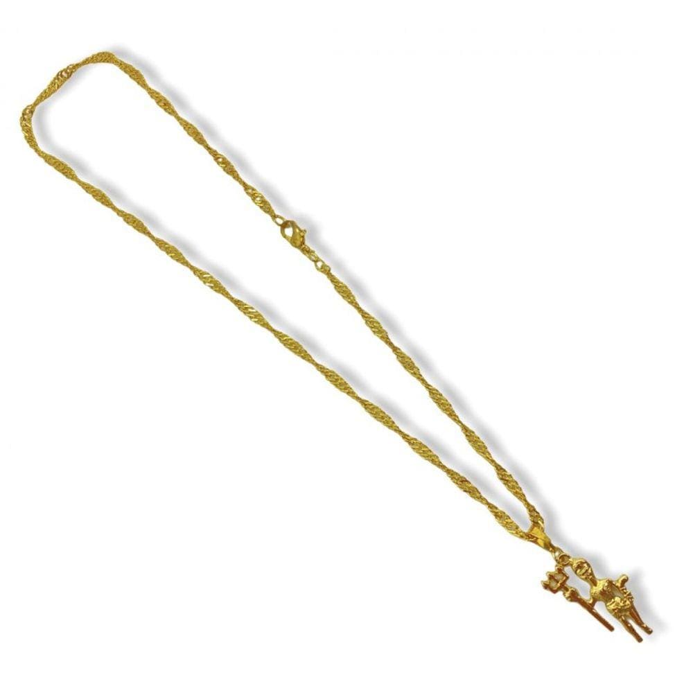 Corrente Com Pingente Exu Dourado 03 Cm